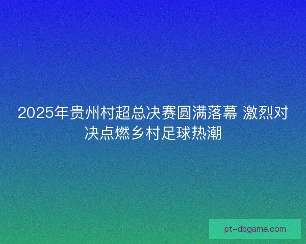 2025年贵州村超总决赛圆满落幕 激烈对决点燃乡村足球热潮